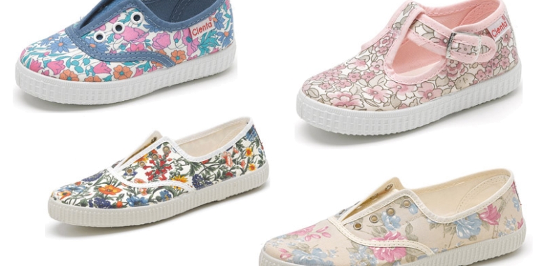 Girl's Sneakers for Spring with Flowers
